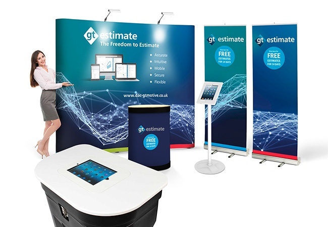 Exhibition stand with interactive elements